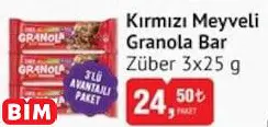 ZÜBER KIRMIZI MEYVELİ GRANOLA BAR